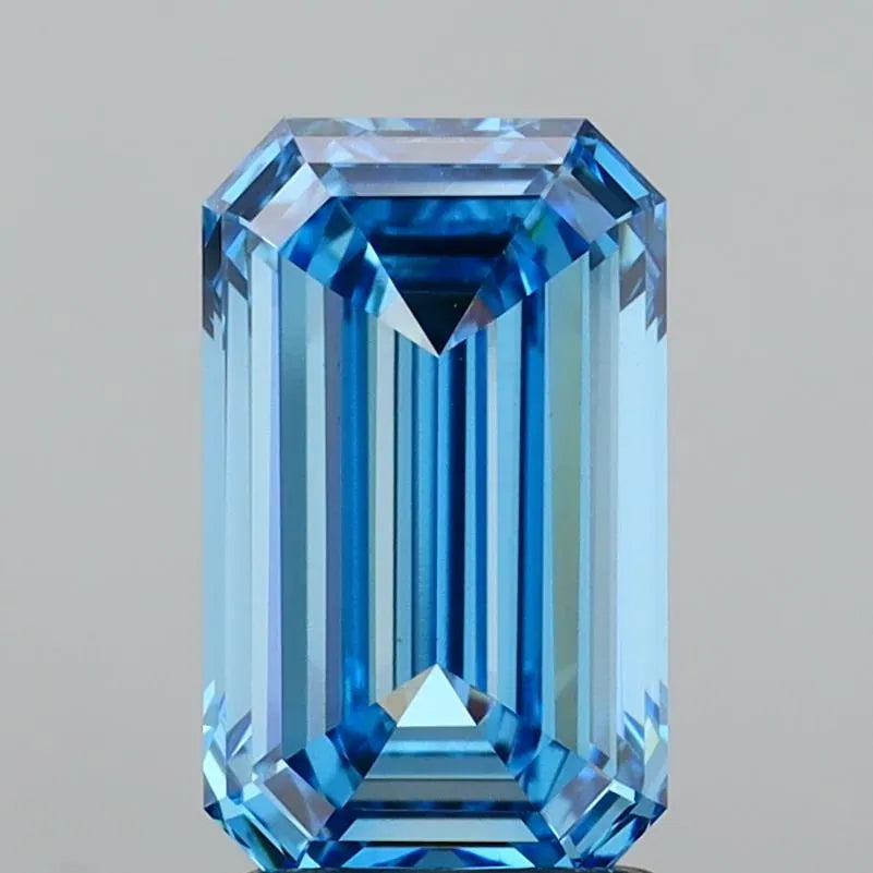 2.02ct Emerald Lab Grown Diamond (Colour Fancy Vivid Blue, Clarity VS1, IGI Certified)