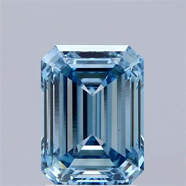 2.02ct Emerald Lab Grown Diamond (Colour Fancy Vivid Blue, Clarity VVS2, IGI Certified)