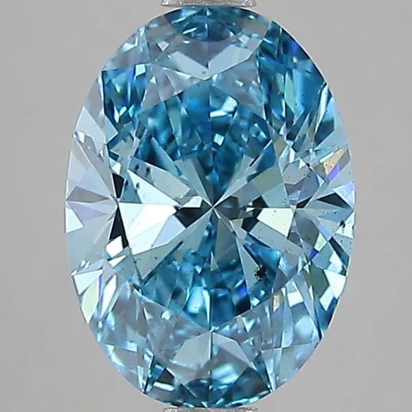 2.02ct Oval Lab Grown Diamond (Colour Fancy Vivid Blue, Clarity SI1, IGI Certified)