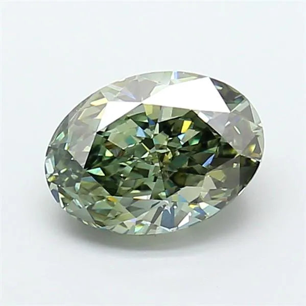 2.02ct Oval Lab Grown Diamond (Colour Fancy Vivid Green, Clarity VVS2, IGI Certified)