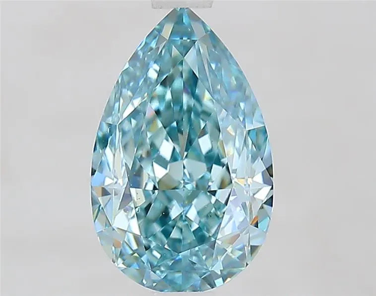 2.02ct Pear Lab Grown Diamond (Colour Fancy Intense Green Blue, Clarity VVS2, IGI Certified)