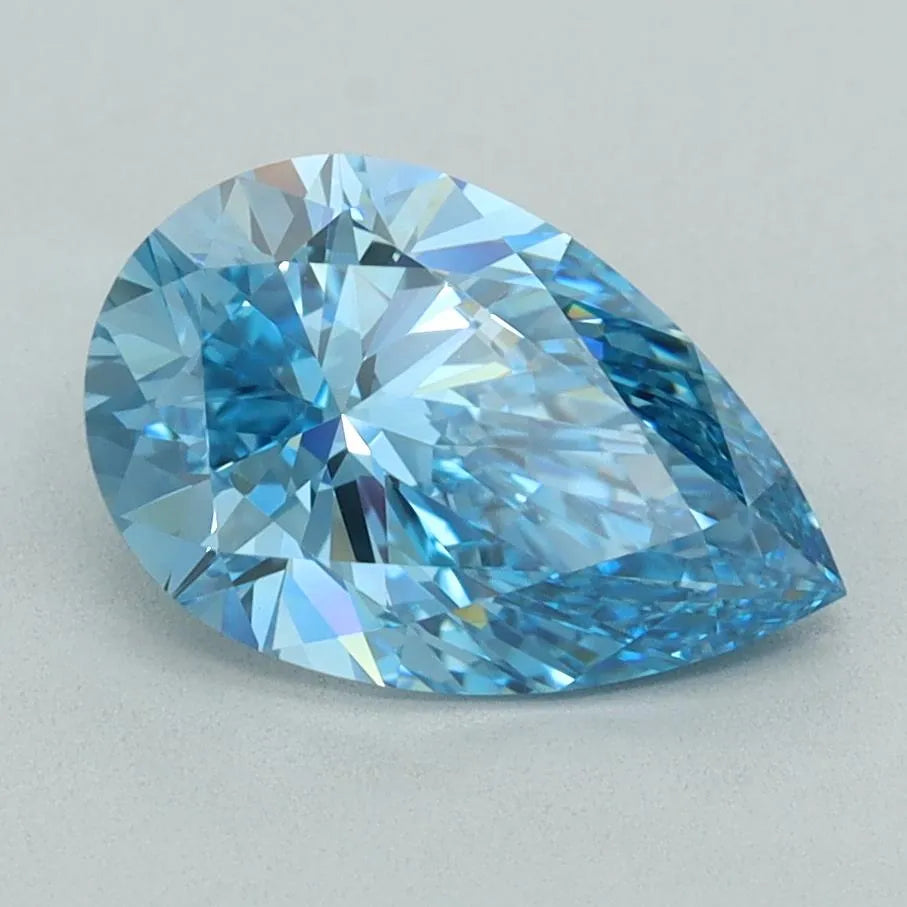 2.02ct Pear Lab Grown Diamond (Colour Fancy Vivid Blue, Clarity IF, IGI Certified)