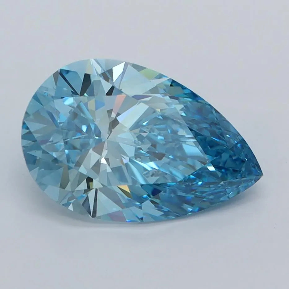 2.02ct Pear Lab Grown Diamond (Colour Fancy Vivid Blue, Clarity VVS1, IGI Certified)