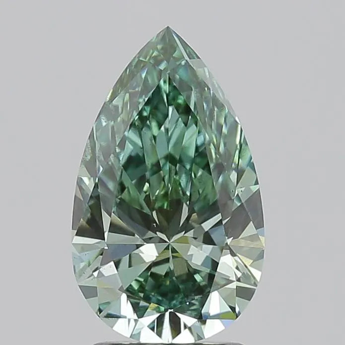 2.02ct Pear Lab Grown Diamond (Colour Fancy Vivid Green, Clarity VS2, IGI Certified)