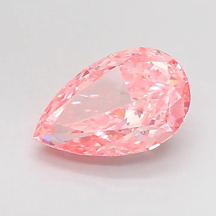 2.02ct Pear Lab Grown Diamond (Colour Fancy Vivid Pink, Clarity VS2, IGI Certified)
