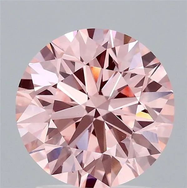 2.02ct Round Lab Grown Diamond (Colour Fancy Vivid Pink, Clarity VS1, Cut EX, IGI Certified)