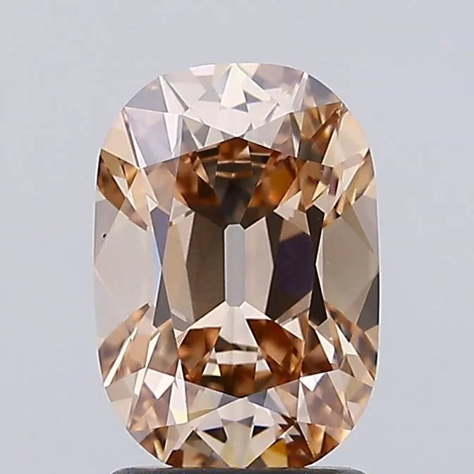 2.03ct Cushion brilliant Lab Grown Diamond (Colour Fancy Light Brown, Clarity VS1, IGI Certified)