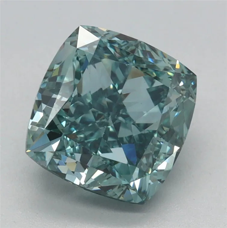 2.03ct Cushion modified Lab Grown Diamond (Colour Fancy Vivid Green, Clarity VVS2, IGI Certified)