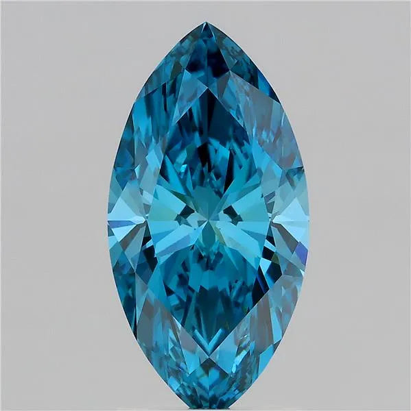 2.03ct Marquise Lab Grown Diamond (Colour Fancy Vivid Blue, Clarity VVS2, IGI Certified)