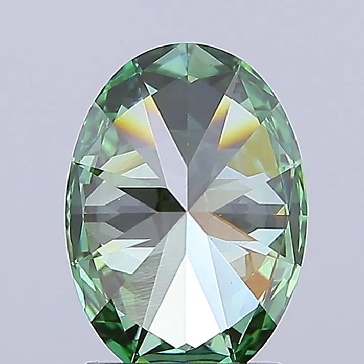 2.03ct Oval Lab Grown Diamond (Colour Fancy Vivid Green, Clarity VVS2, IGI Certified)