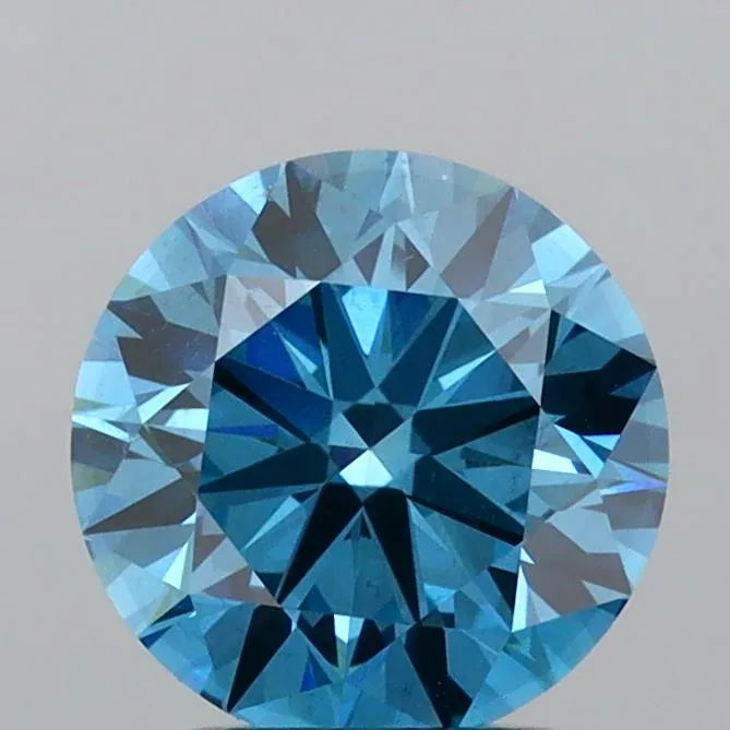2.03ct Round Lab Grown Diamond (Colour Fancy Vivid Blue, Clarity VS1, Cut ID, IGI Certified)