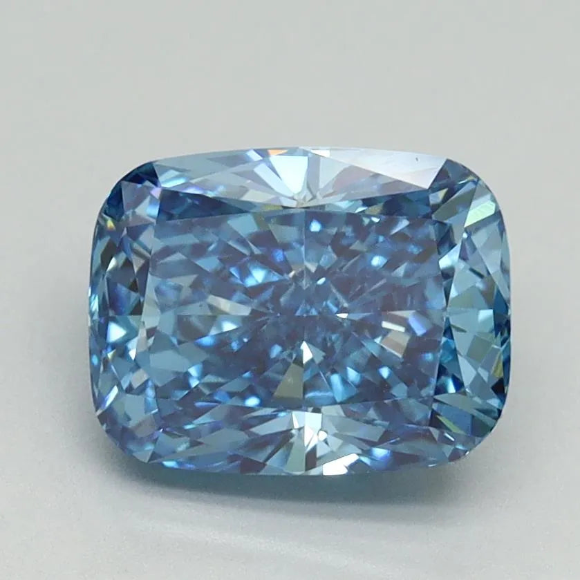 2.04ct Cushion brilliant Lab Grown Diamond (Colour Fancy Vivid Blue, Clarity VS1, IGI Certified)