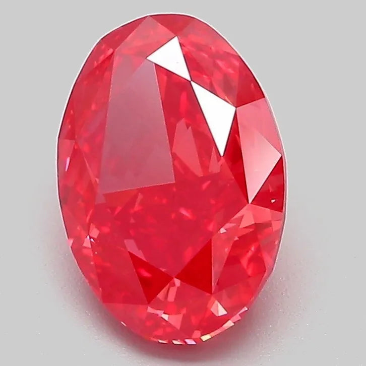 2.04ct Oval Lab Grown Diamond (Colour Fancy Vivid Red, Clarity VVS2, IGI Certified)