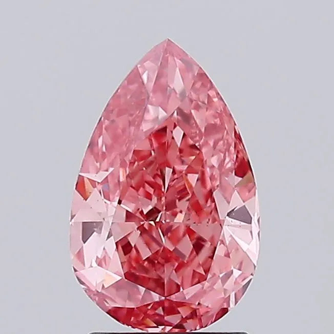 2.04ct Pear Lab Grown Diamond (Colour Fancy Vivid Pink, Clarity VS2, IGI Certified)