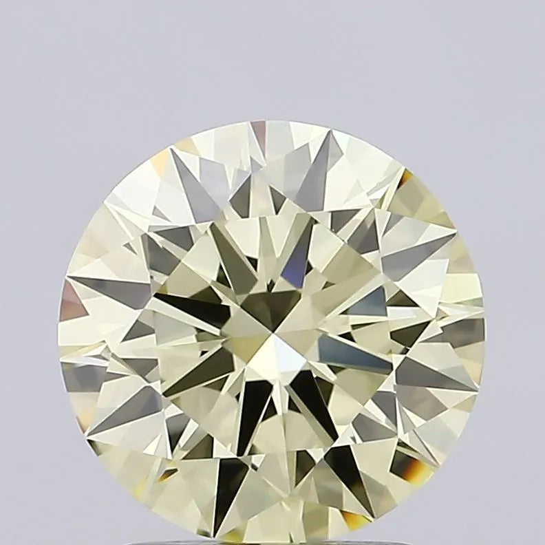 2.04ct Round Lab Grown Diamond (Colour Fancy Light Yellow, Clarity VVS1, Cut ID, IGI Certified)