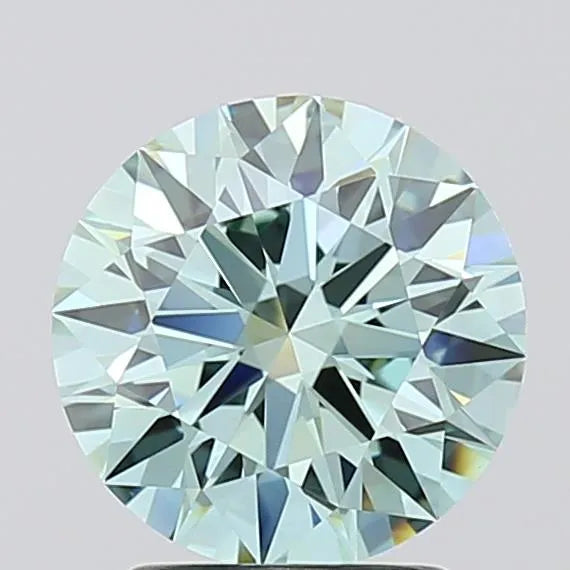 2.04ct Round Lab Grown Diamond (Colour Fancy Vivid Blue Green, Clarity VVS1, Cut ID, IGI Certified)