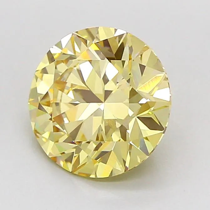 2.04ct Round Lab Grown Diamond (Colour Fancy Yellow, Clarity VS1, Cut ID, IGI Certified)