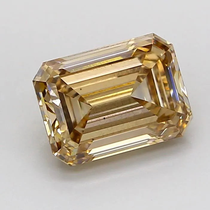 2.05ct Emerald Lab Grown Diamond (Colour Fancy Light Brown, Clarity VS2, IGI Certified)