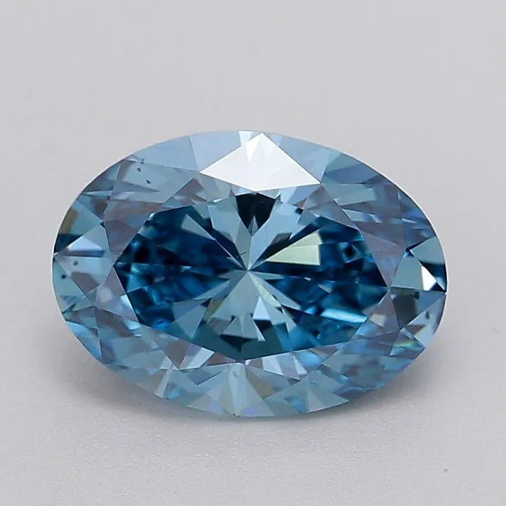 2.05ct Oval Lab Grown Diamond (Colour Fancy Vivid Blue, Clarity SI1, IGI Certified)