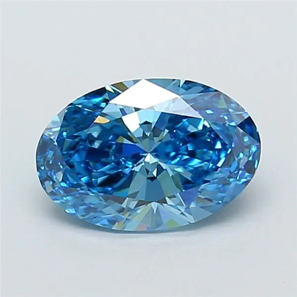 2.05ct Oval Lab Grown Diamond (Colour Fancy Vivid Blue, Clarity VS1, IGI Certified)