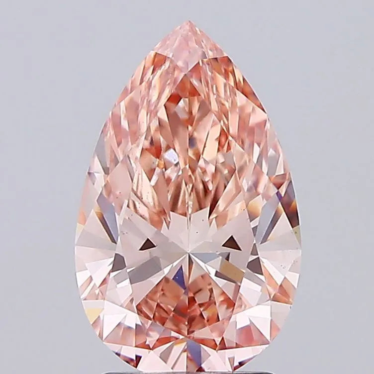 2.05ct Pear Lab Grown Diamond (Colour Fancy Brownish Pink, Clarity VS2, IGI Certified)