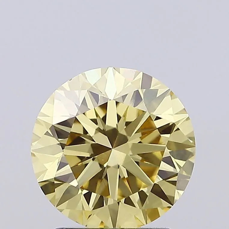 2.05ct Round Lab Grown Diamond (Colour Fancy Intense Yellow, Clarity VS1, Cut VG, IGI Certified)