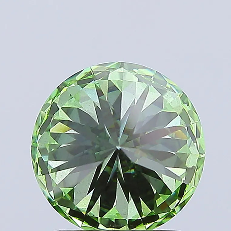 2.05ct Round Lab Grown Diamond (Colour Fancy Vivid Green, Clarity SI1, Cut ID, IGI Certified)