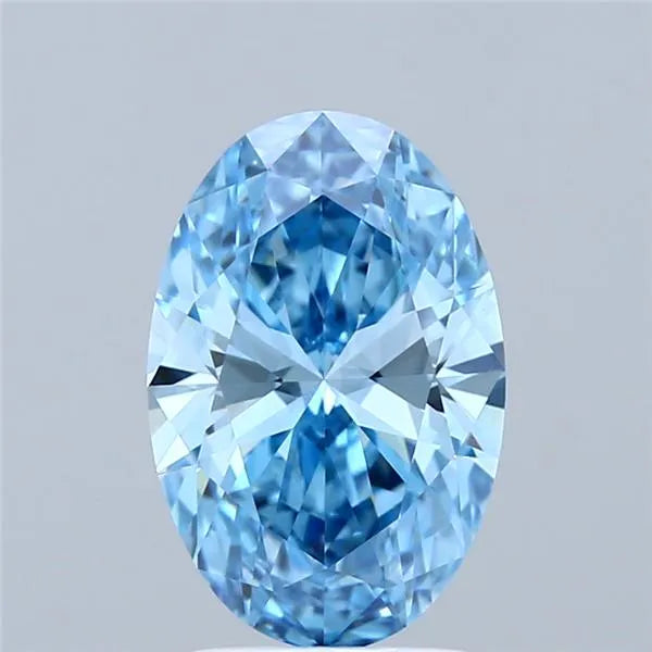 2.06ct Oval Lab Grown Diamond (Colour Fancy Vivid Blue, Clarity VVS2, IGI Certified)