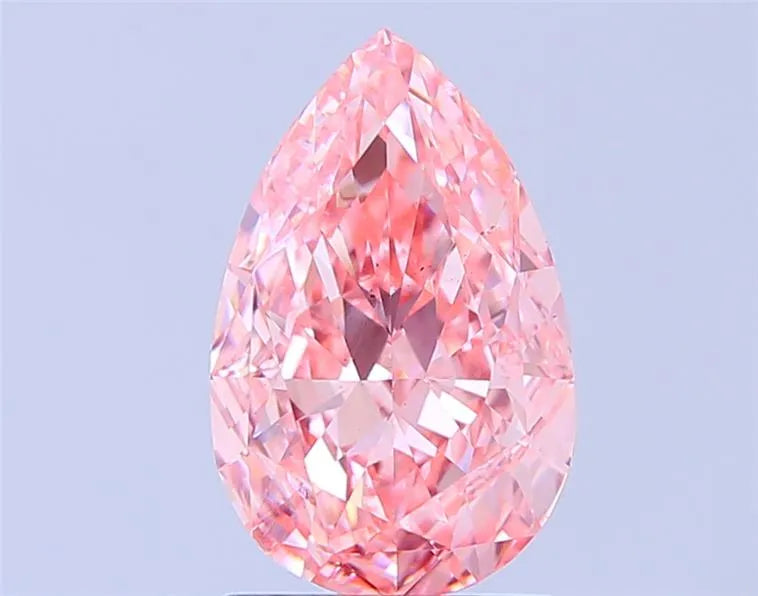 2.06ct Pear Lab Grown Diamond (Colour Fancy Vivid Pink, Clarity VS2, IGI Certified)