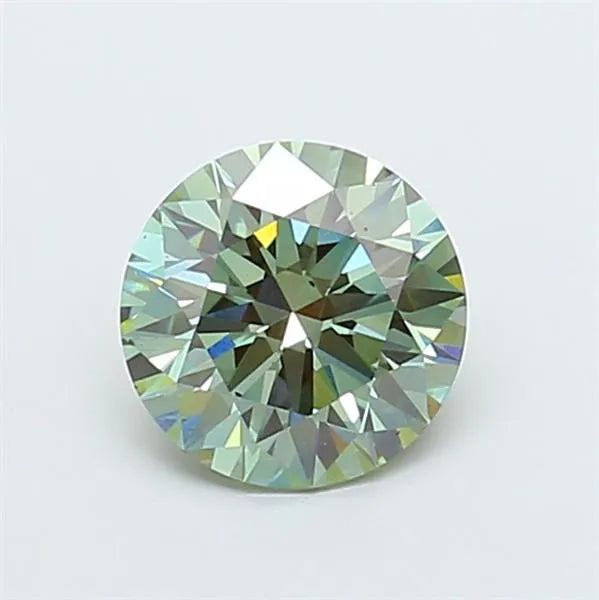 2.06ct Round Lab Grown Diamond (Colour Fancy Vivid Green, Clarity VVS2, Cut ID, IGI Certified)