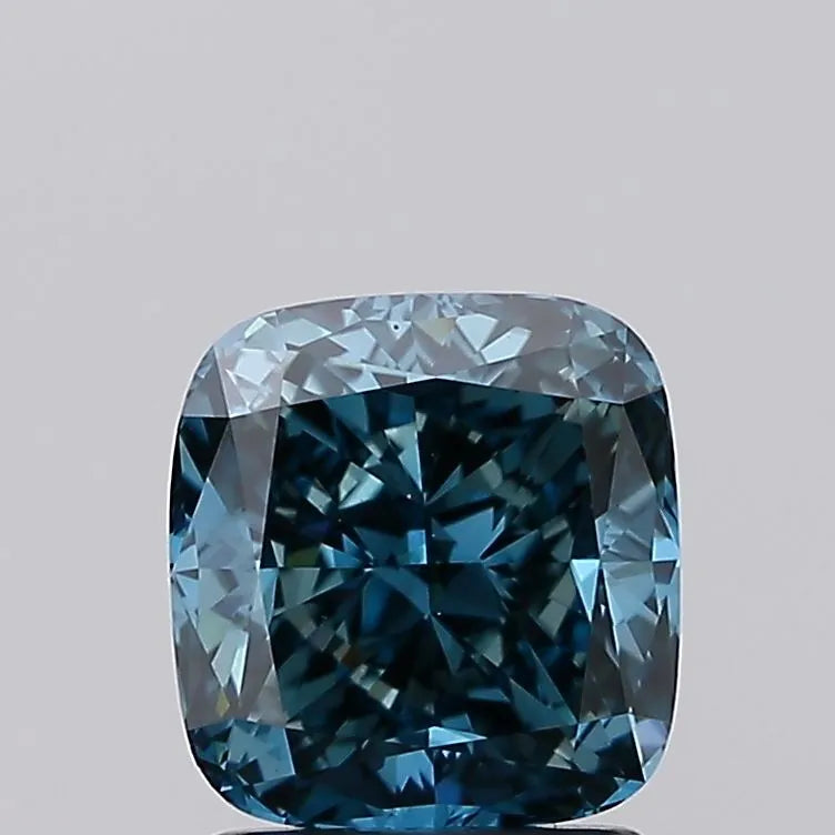 2.07ct Cushion modified Lab Grown Diamond (Colour Fancy Vivid Greenish Blue, Clarity VVS2, IGI Certified)