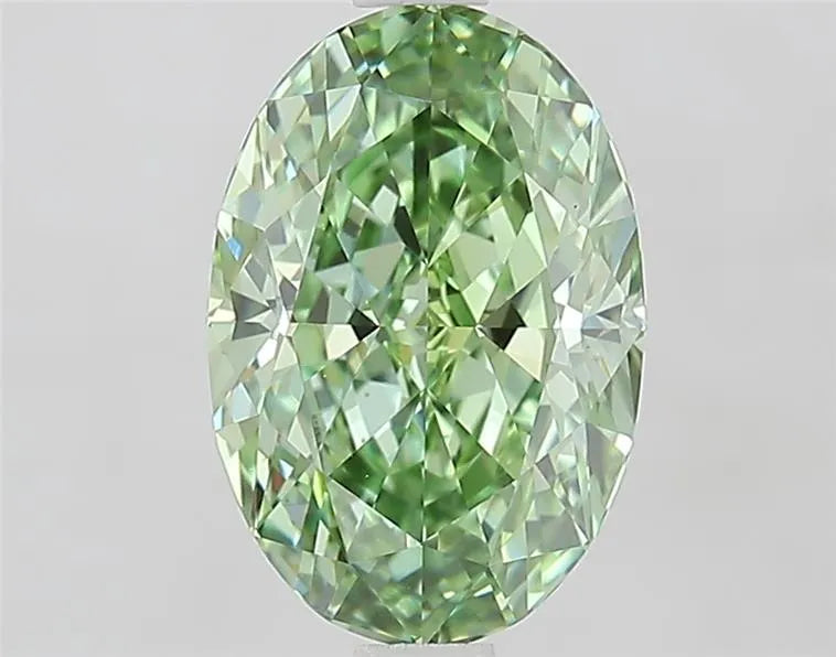 2.07ct Oval Lab Grown Diamond (Colour Fancy Vivid Green, Clarity VS1, IGI Certified)