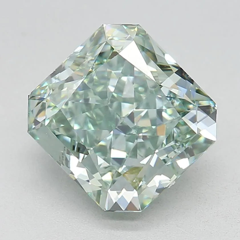 2.07ct Square radiant Lab Grown Diamond (Colour Fancy Intense Green, Clarity IF, IGI Certified)