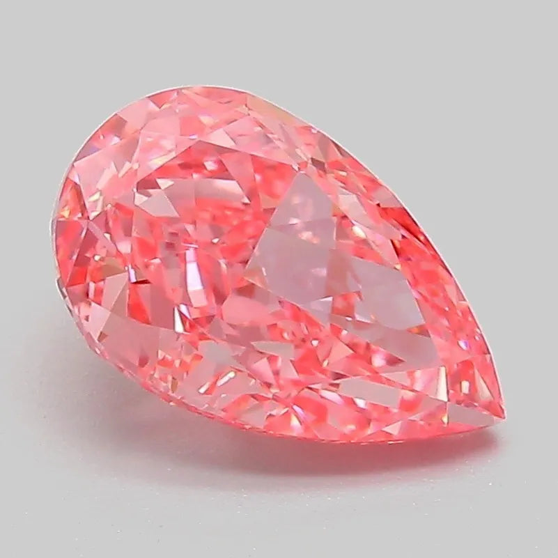 2.08ct Pear Lab Grown Diamond (Colour Fancy Vivid Pink, Clarity VVS2, IGI Certified)