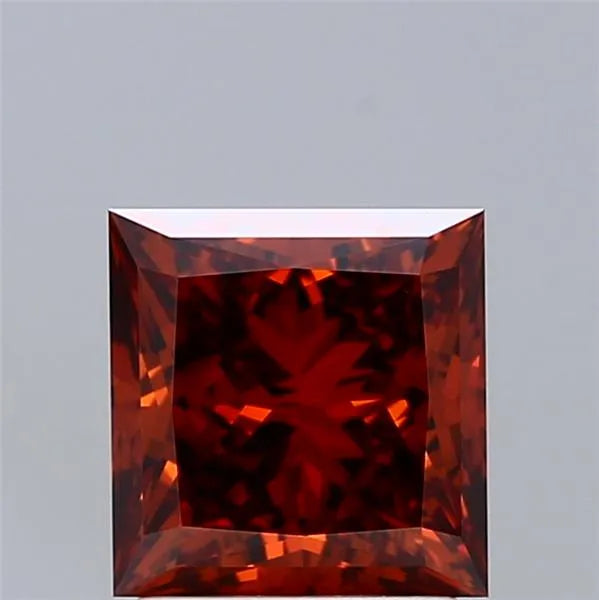 2.08ct Princess Lab Grown Diamond (Colour Fancy Deep Orange, Clarity VVS2, IGI Certified)