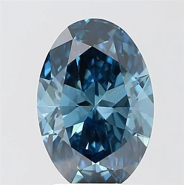 2.09ct Oval Lab Grown Diamond (Colour Fancy Vivid Blue, Clarity SI1, IGI Certified)