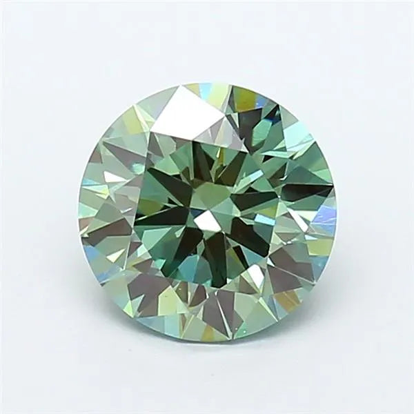 2.09ct Round Lab Grown Diamond (Colour Fancy Vivid Green, Clarity VS2, Cut ID, IGI Certified)