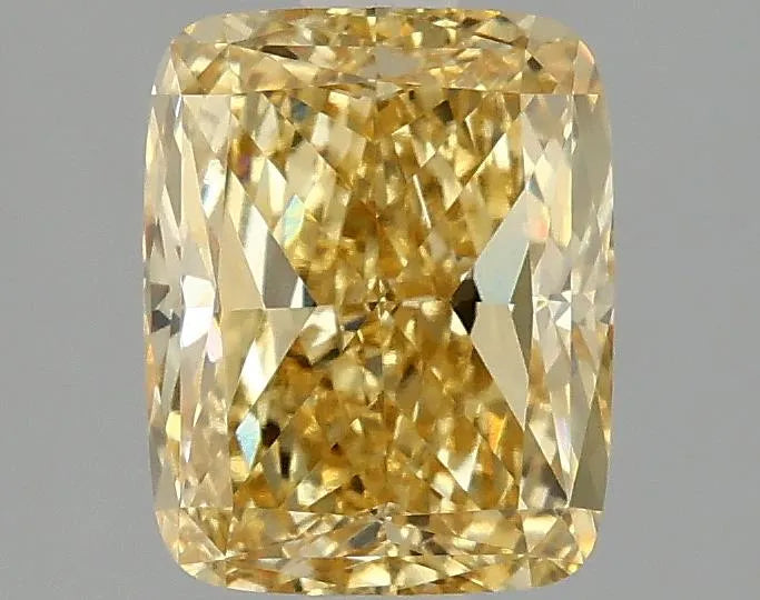 2.10ct Cushion modified Lab Grown Diamond (Colour Fancy Vivid Yellow, Clarity VS1, IGI Certified)