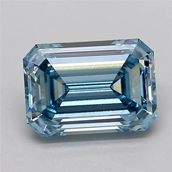 2.10ct Emerald Lab Grown Diamond (Colour Fancy Vivid Blue, Clarity VVS1, IGI Certified)