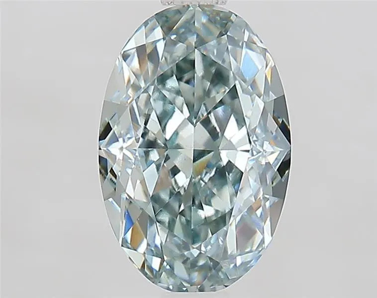 2.10ct Oval Lab Grown Diamond (Colour Fancy Light Blue Green, Clarity VVS2, IGI Certified)