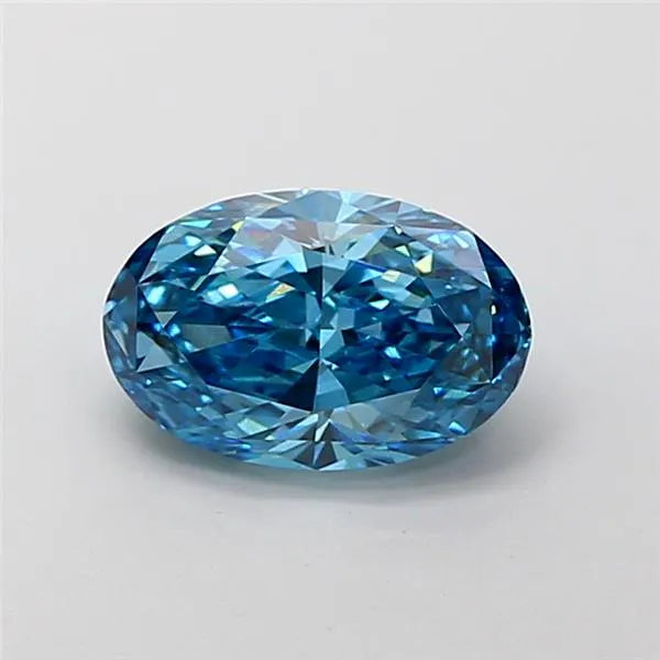 2.10ct Oval Lab Grown Diamond (Colour Fancy Vivid Blue, Clarity VS1, IGI Certified)