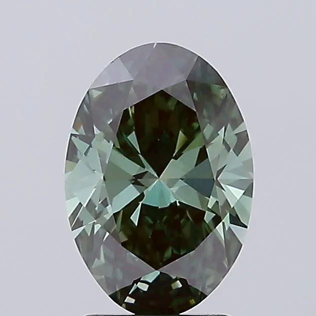 2.10ct Oval Lab Grown Diamond (Colour Fancy Vivid Green, Clarity VS1, IGI Certified)