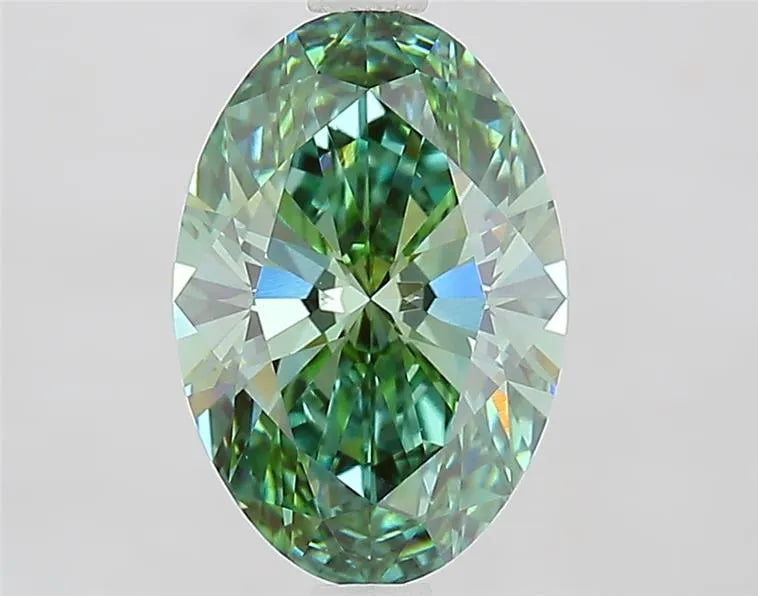 2.10ct Oval Lab Grown Diamond (Colour Fancy Vivid Green, Clarity VVS2, IGI Certified)