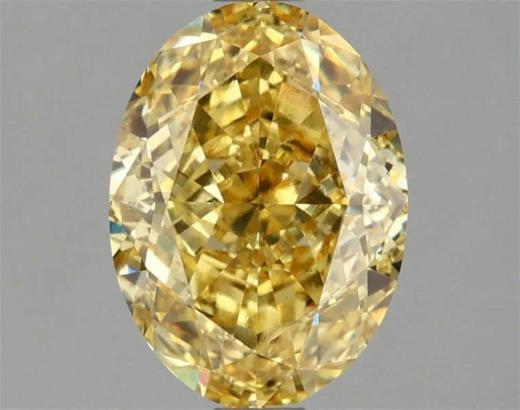 2.10ct Oval Lab Grown Diamond (Colour Fancy Vivid Yellow, Clarity VS1, IGI Certified)
