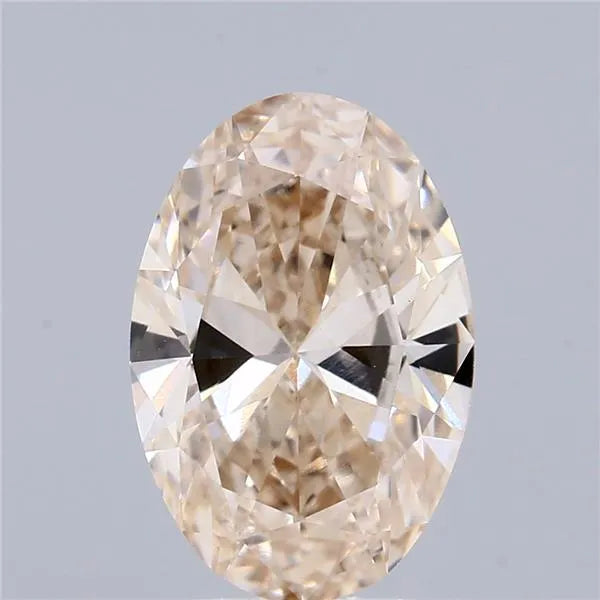 2.10ct Oval Lab Grown Diamond (Colour Very Light Brown, Clarity VVS2, IGI Certified)