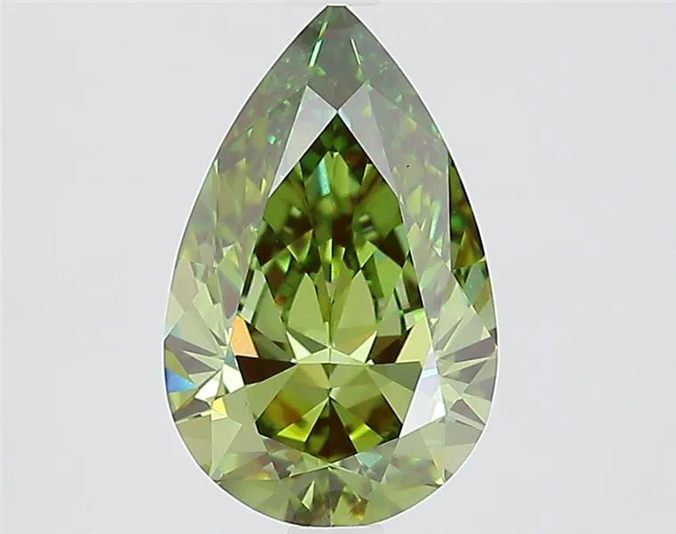 2.10ct Pear Lab Grown Diamond (Colour Fancy Vivid Green, Clarity VS1, IGI Certified)