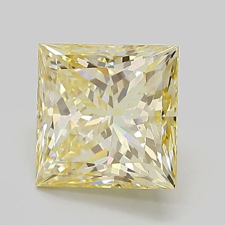 2.10ct Princess Lab Grown Diamond (Colour Fancy Light Yellow, Clarity VS2, IGI Certified)