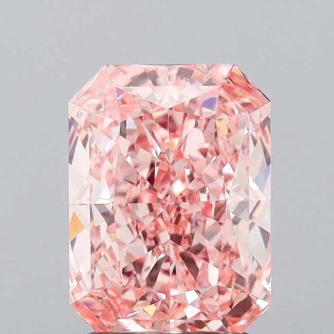 2.10ct Radiant Lab Grown Diamond (Colour Fancy Vivid Pink, Clarity VS1, IGI Certified)