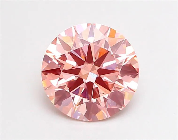 2.10ct Round Lab Grown Diamond (Colour Fancy Vivid Pink, Clarity SI1, Cut ID, IGI Certified)