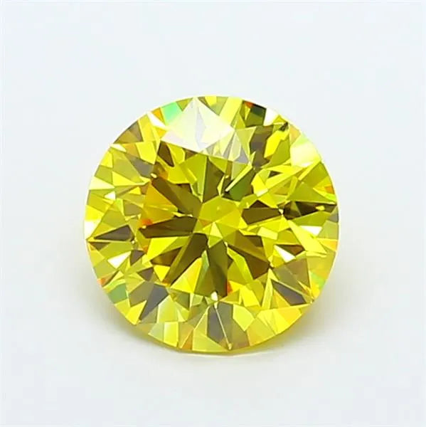 2.10ct Round Lab Grown Diamond (Colour Fancy Vivid Yellow, Clarity VVS2, Cut ID, IGI Certified)